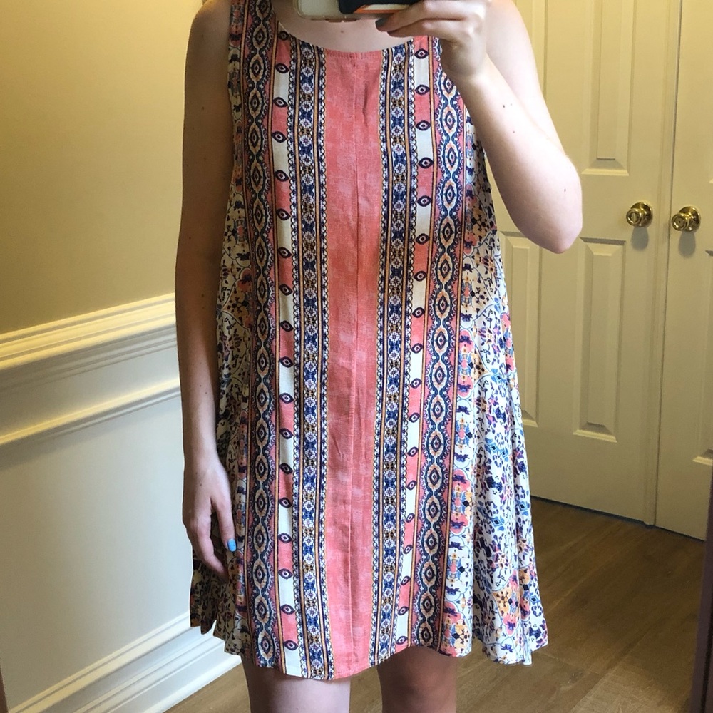 Multicolor printed mini dress